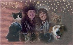 Christmas Collage showing family and all our animals